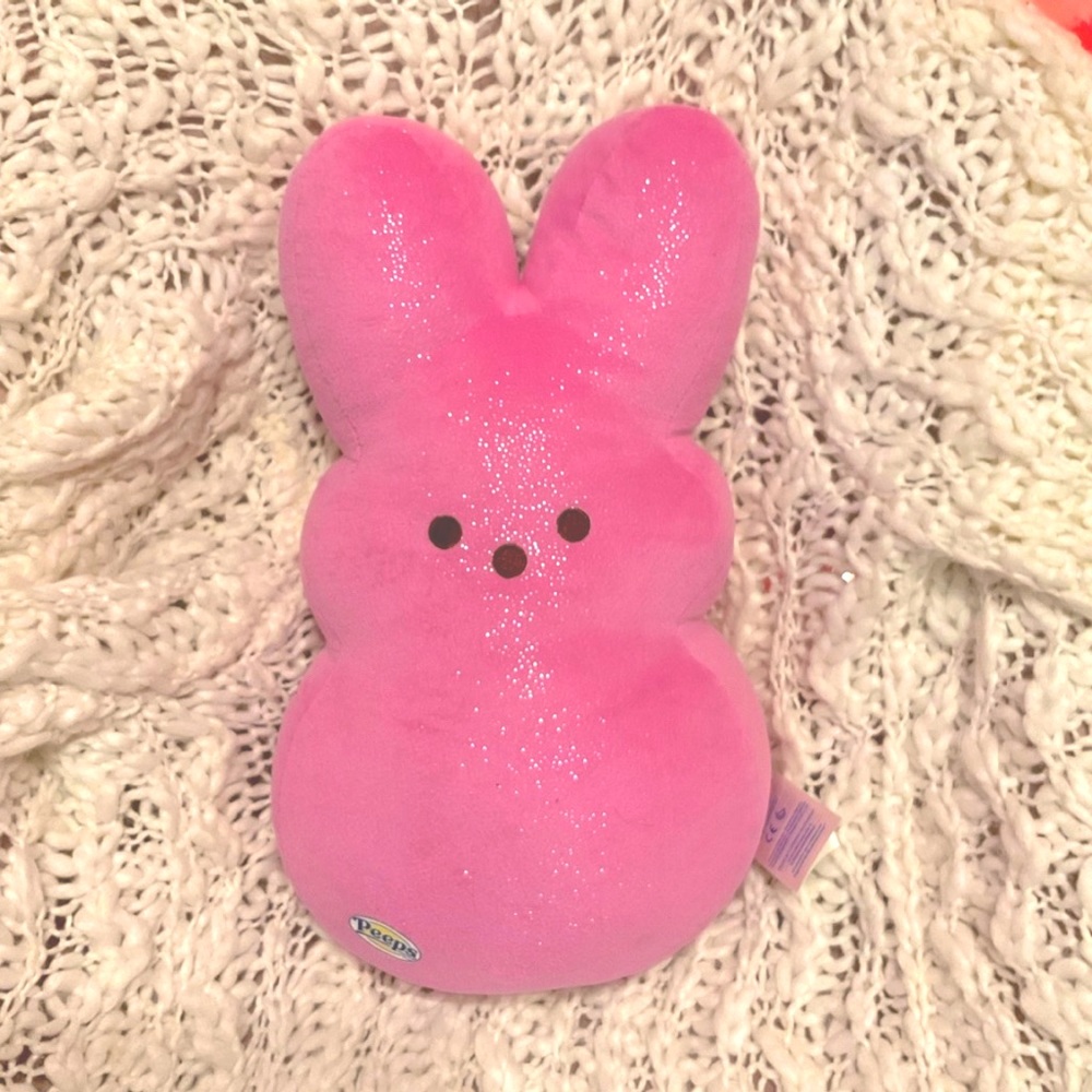 Peep Easter Bunny Pink sparkle 💖 Soft 14” Peep Like New No Flaws 🚭